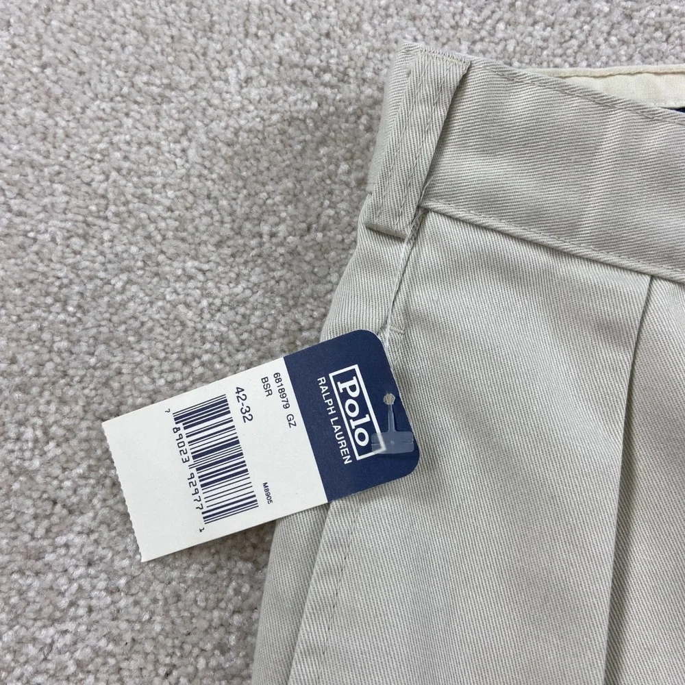 Polo by Ralph Lauren Men’s Light Khaki Pleated Chinos